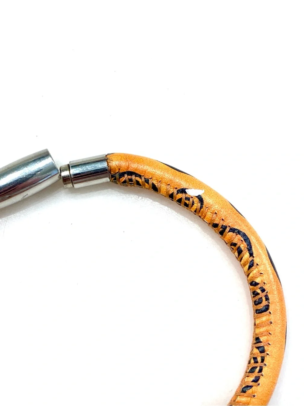 Brighton “Woodstock” Orange and Leopard Print Leather Wrapped Bangle Set READ